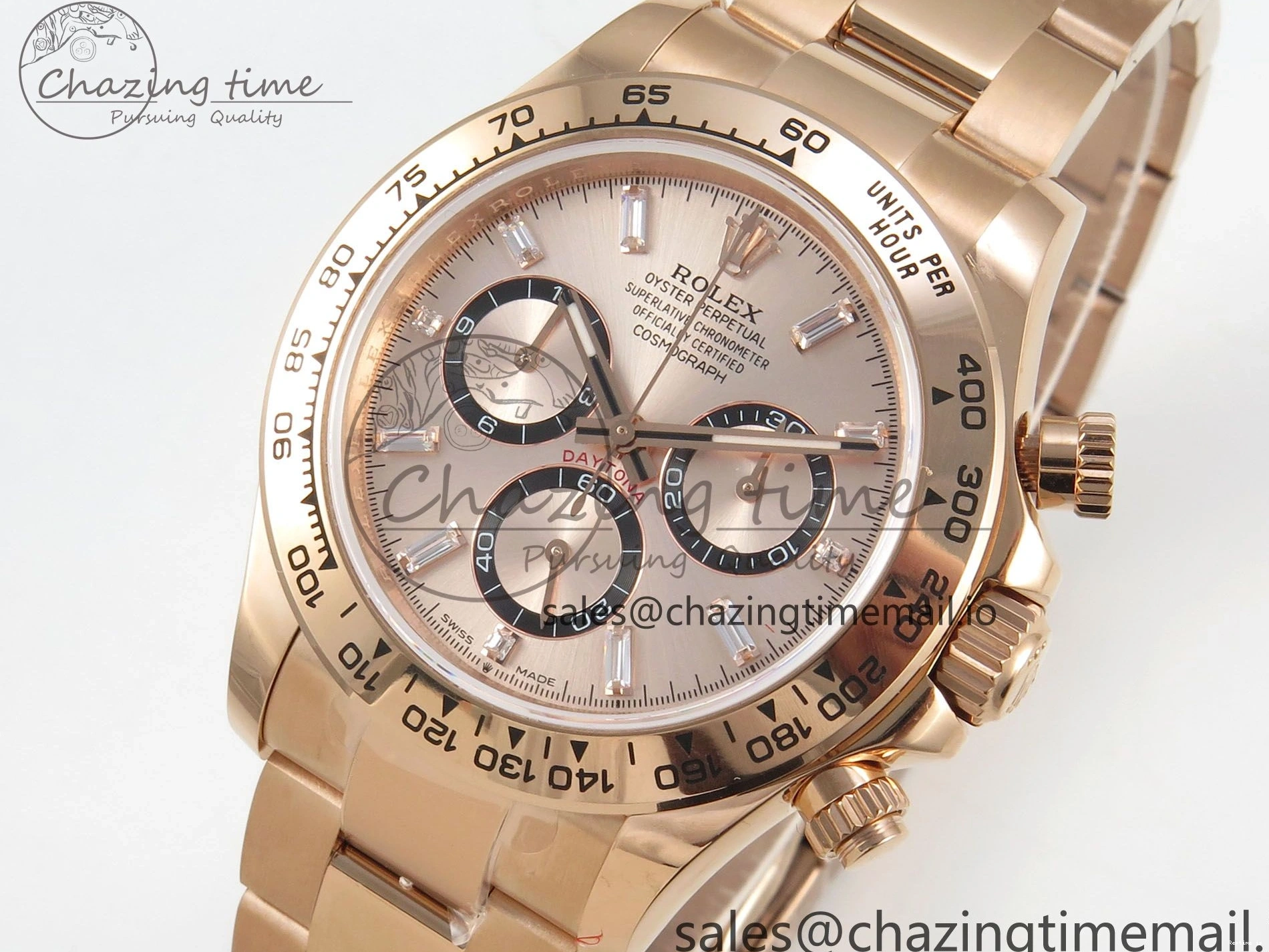 1227 TechFriendly Daytona 126505 RG QF 1:1 Best Edition RG Black Dial Crystal Markers On RG Bracelet SH4131 V6 (Gain Weight) 303